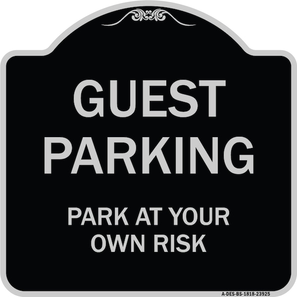 Signmission Designer Series Guest Parking, Black & Silver Heavy-Gauge Aluminum Sign, 18" x 18", BS-1818-23925 A-DES-BS-1818-23925 - main